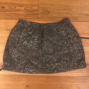 Madewell Grey Denim Floral Skirt